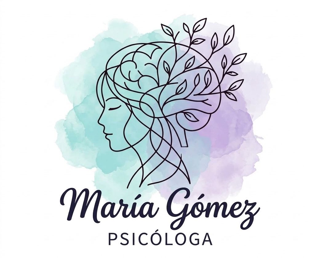 Logo que muestra una cabeza femenina con colores del cual florece una planta